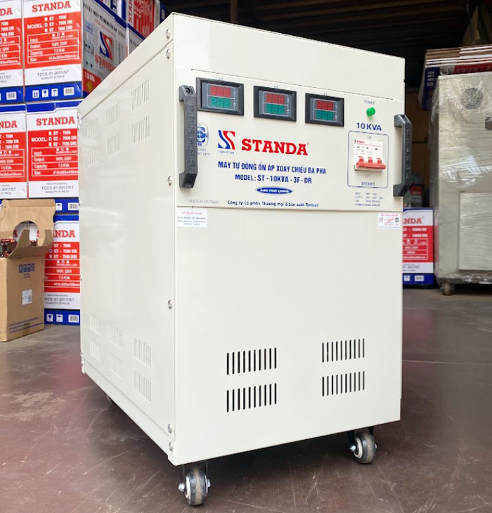 máy ổn áp Standa 10KVA 3F dải 90V -250V dây đồng mặt nghiêng máy 