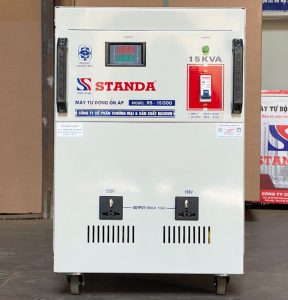 ổn áp Standa 15KVA DRI dải 150V -250V mạt trước của máy