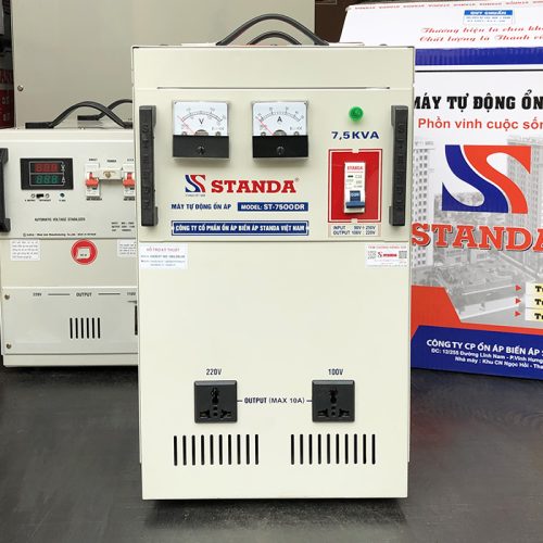 Ổn áp Standa 7.5KVA dải 90V 2 ổ cắm