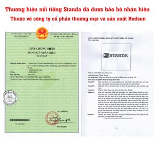 giấy chứng nhận đăng ký nhãn hiệu Standa thuộc về công ty cổ phần thương mại và sản xuất Redsun