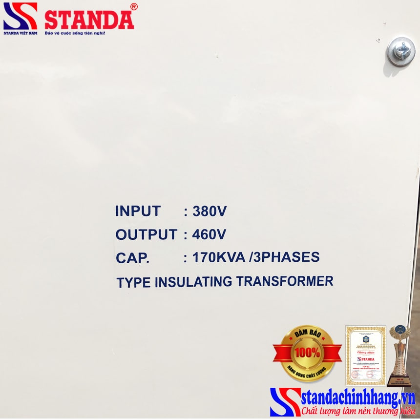 Ưu điểm của biến áp cách ly STANDA 170KVA 3 pha 380V/460V 