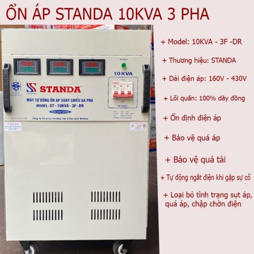 Ổn áp Standa 10KVA dải 160V thế hệ mới