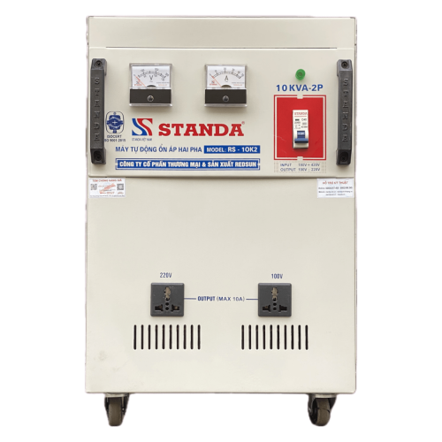 Ổn áp 2 pha lửa Standa 10KVA dải 180V – 430V