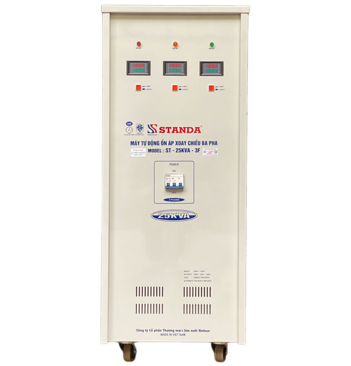 Ổn áp Standa 25KVA thế hệ mới dải 260V – 430V dây đồng