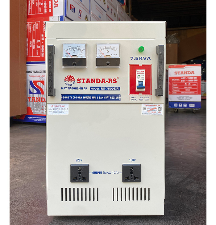 Ổn áp Standa-RS 7.5KVA dải 50V – 250V thế hệ mới thông minh vượt trội