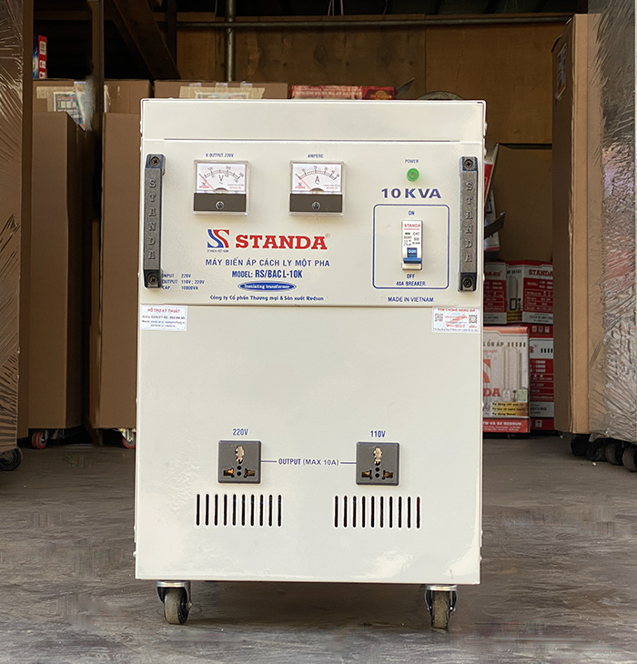 Biến áp cách ly 10kva 1 pha điện áp 220v-220v-110v