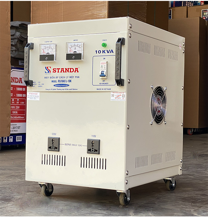 Biến áp cách ly chống giật10kva 1 pha điện áp 220v-220v-110v
