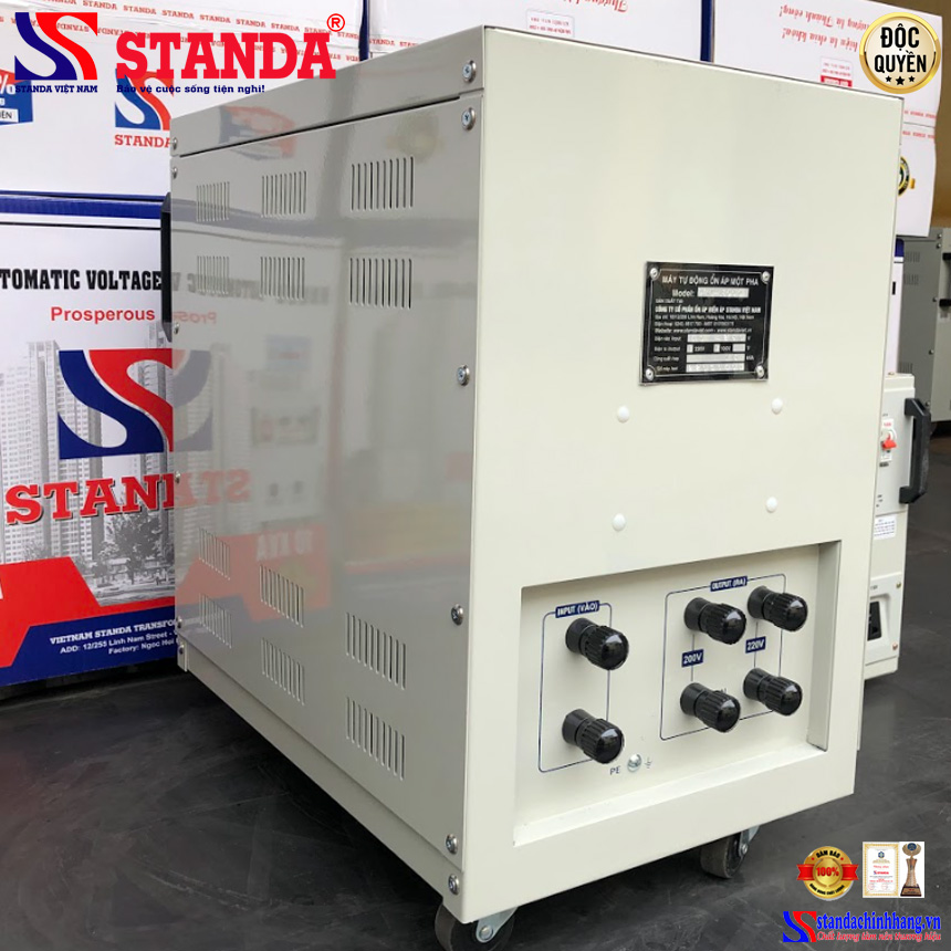 máy ổn áp Standa 15KVA DRII dải 50V - 250V đa chức năng thế hệ mới dây đồng 