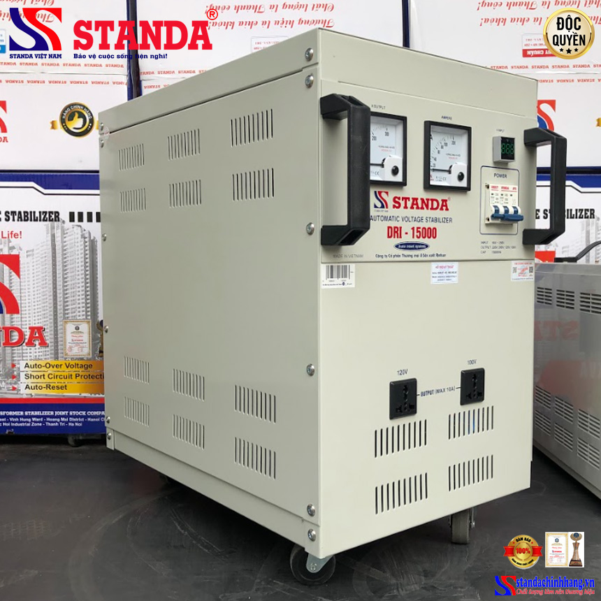 máy ổn áp Standa 15KVA dải 90V -250V thế hệ mới đa chức năng 