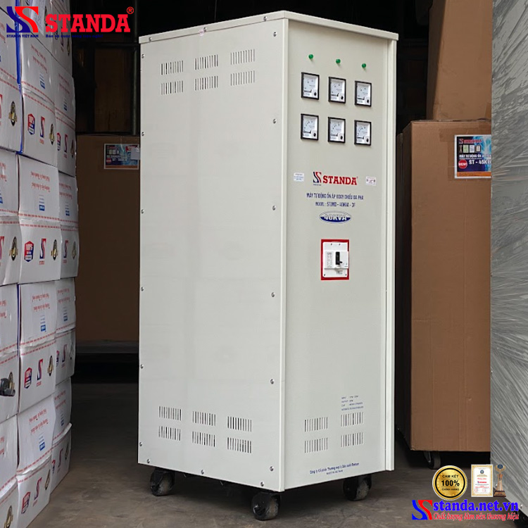 máy ổn áp Standa 40KVA dải điện áp 170V-250V điện áp ra 220V dây đồng 100% 