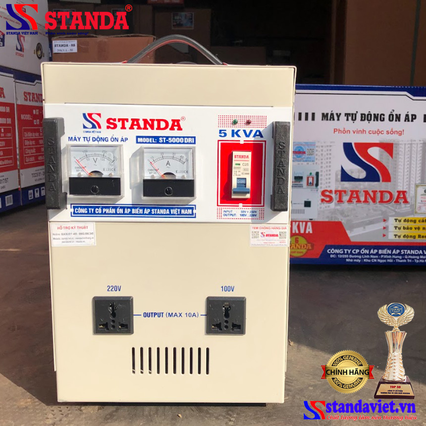 Máy ổn áp Standa 5KVA DRI điện áp 50V – 250V dây đồng 100%