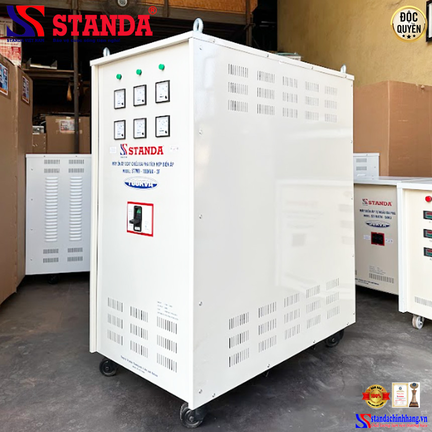 ổn áp tích hợp biến áp cách ly Standa 100KVA điện áp 170V/240V/200V 3 pha dây đồng 2