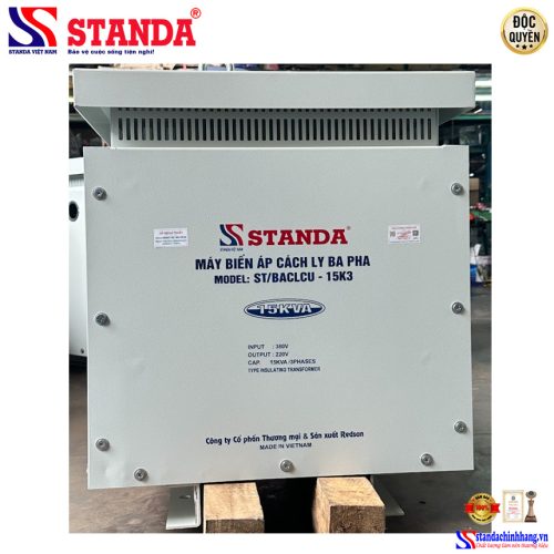Biến áp cách ly Standa 15KVA điện áp 380V/220V dùng cho Tàu Thủy