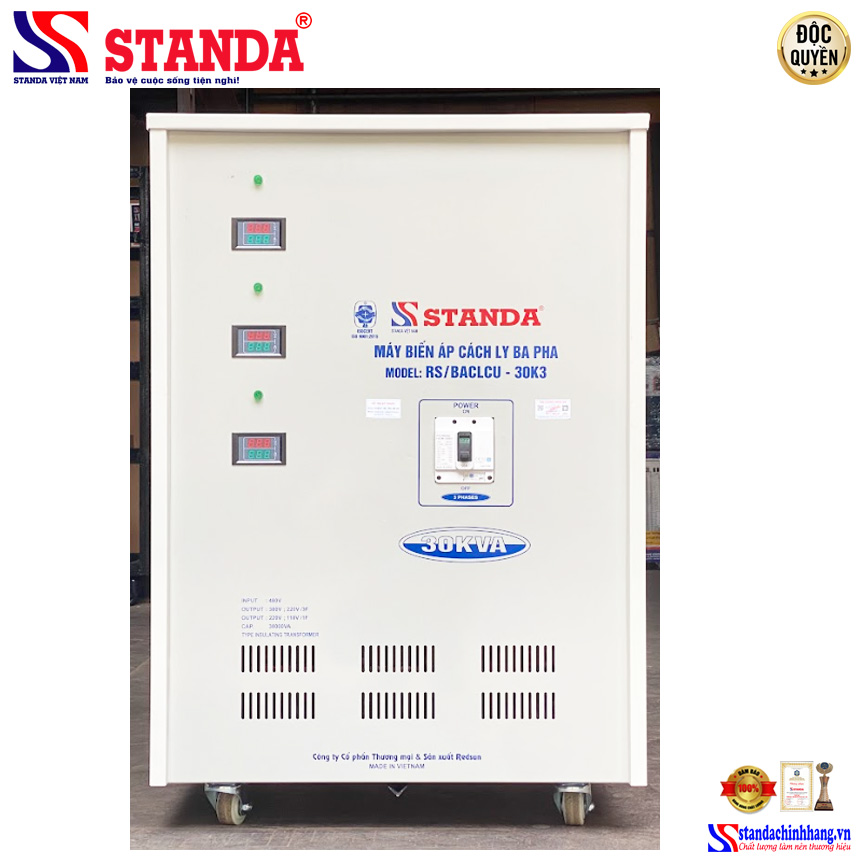 Biến áp cách ly Standa 30KVA điện áp 480V/380V/220V/110V