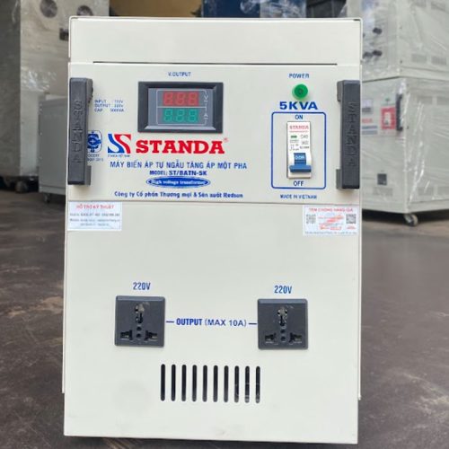 Biến áp tự ngẫu Standa 5KVA điện áp 110V – 220V