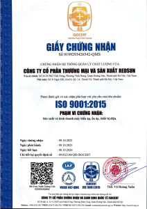 Chứng nhận ISO Standa công ty cổ phần thương mại và sản xuất Redsun