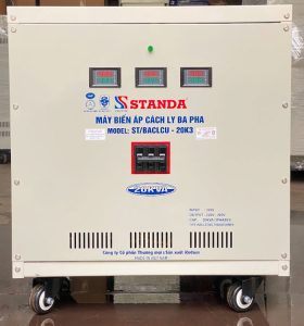 may biên áp cách ly standa vào 3 pha ra 1 pha dây đồng