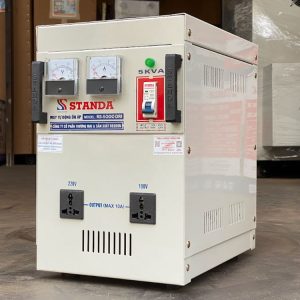 Ảnh máy tự động ổn áp Standa mặt nghiêng của máy 220V-110V đổi nguồn thiết bị điện